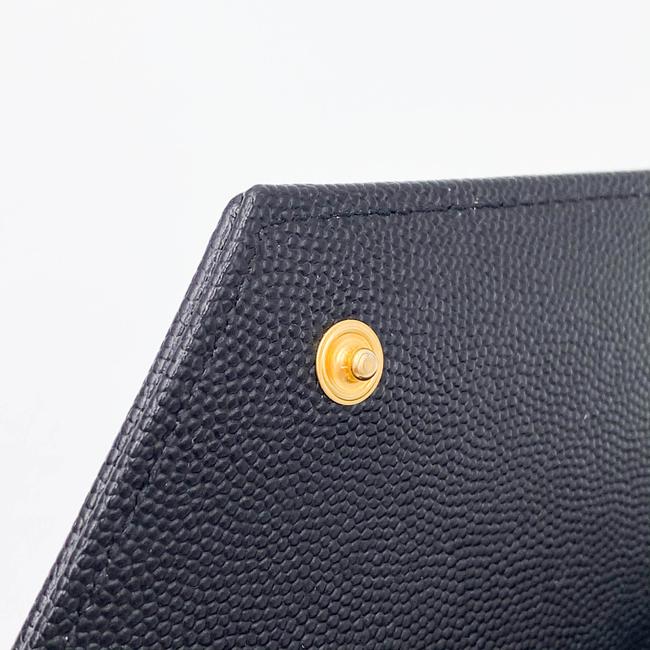 Saint Laurent Envelope Clutch Monogram Black Leather Wristlet