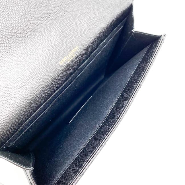 Saint Laurent Envelope Clutch Monogram Black Leather Wristlet