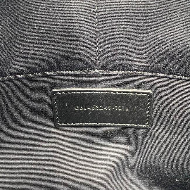 Saint Laurent Envelope Croc-embossed Monogram Pouch Zip Black Leather Clutch