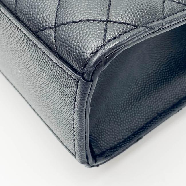 Saint Laurent Envelope Grain De Poudre Large Tri-quilt Monogram Satchel Black Leather Shoulder Bag