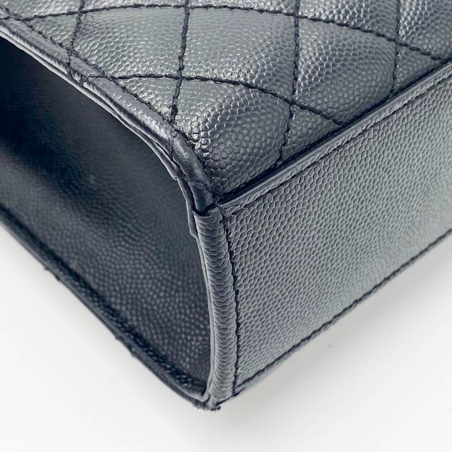 Saint Laurent Envelope Grain De Poudre Large Tri-quilt Monogram Satchel Black Leather Shoulder Bag