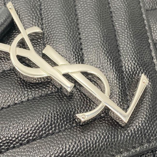Saint Laurent Envelope Grain De Poudre Large Tri-quilt Monogram Satchel Black Leather Shoulder Bag