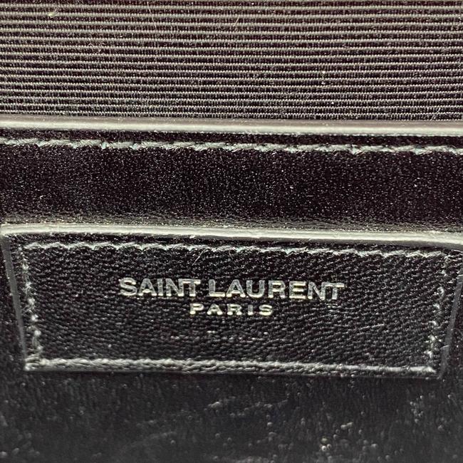 Saint Laurent Monogram Envelope Grain De Poudre Textured Mixed Matelasse Triquilt Medium Red Leather Shoulder Bag