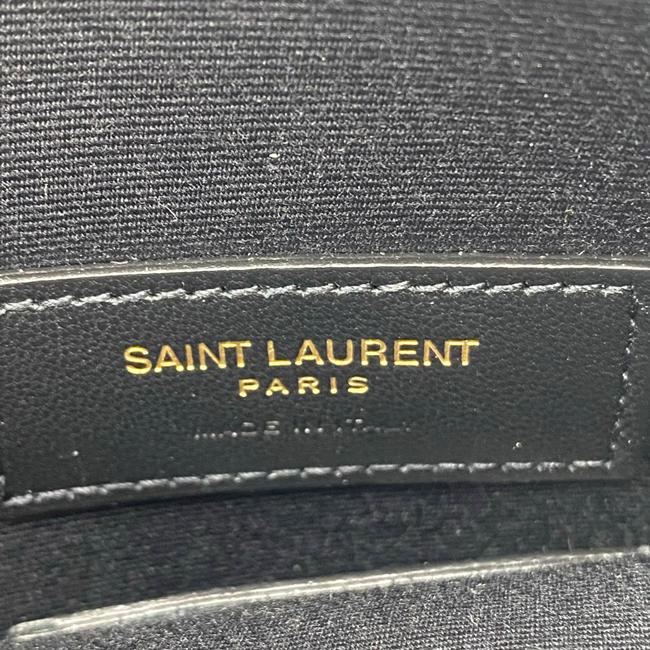 Saint Laurent Envelope Monogram Matelasse Zip Pouch Black Leather Clutch