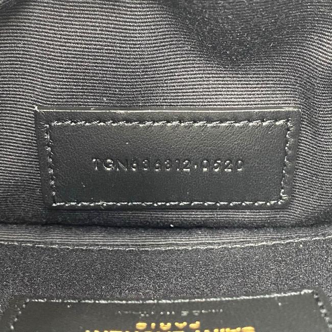 Saint Laurent Envelope Monogram Matelasse Zip Pouch Black Leather Clutch