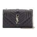 Saint Laurent Envelope Small Ysl Monogram Satchel Black Leather Shoulder Bag