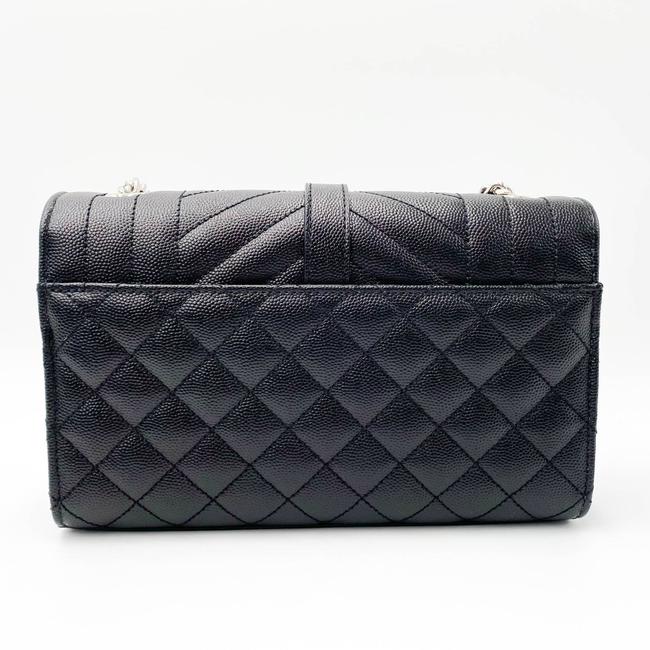 Saint Laurent Envelope Small Ysl Monogram Satchel Black Leather Shoulder Bag
