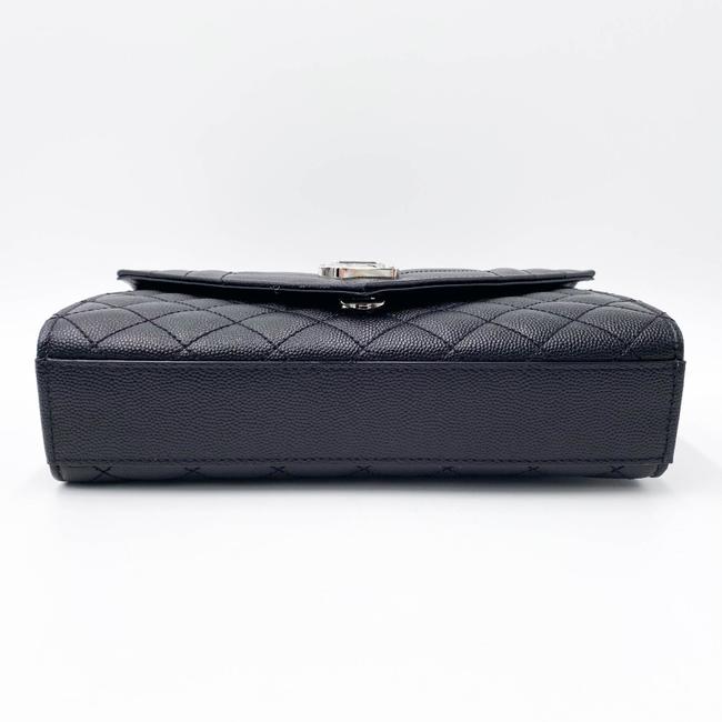 Saint Laurent Envelope Small Ysl Monogram Satchel Black Leather Shoulder Bag