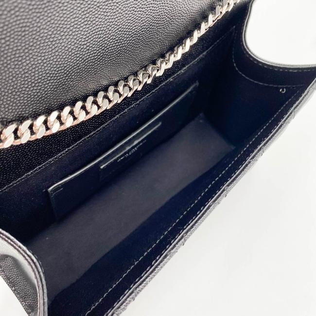 Saint Laurent Envelope Small Ysl Monogram Satchel Black Leather Shoulder Bag