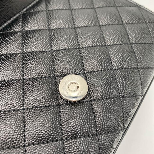 Saint Laurent Envelope Small Ysl Monogram Satchel Black Leather Shoulder Bag