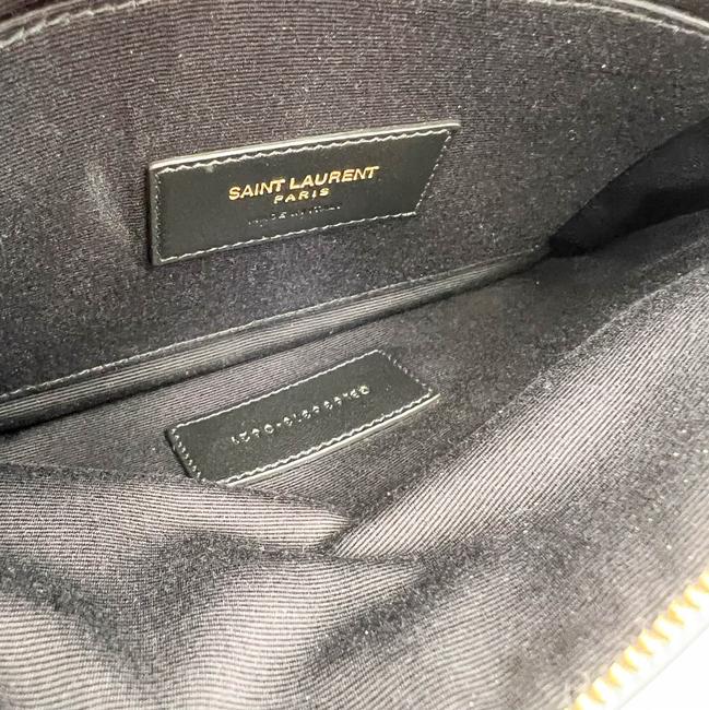 Saint Laurent Envelope Zip Pouch Ysl Monogram Tote Pebble Leather Wristlet