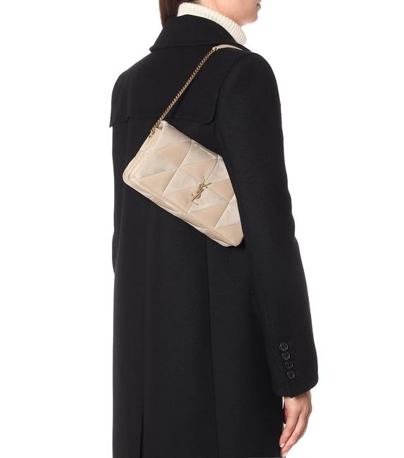 Saint Laurent Jamie Suede Patchwork Monogram Medium Baguette Sea Salt Beige Lambskin Leather Shoulder Bag