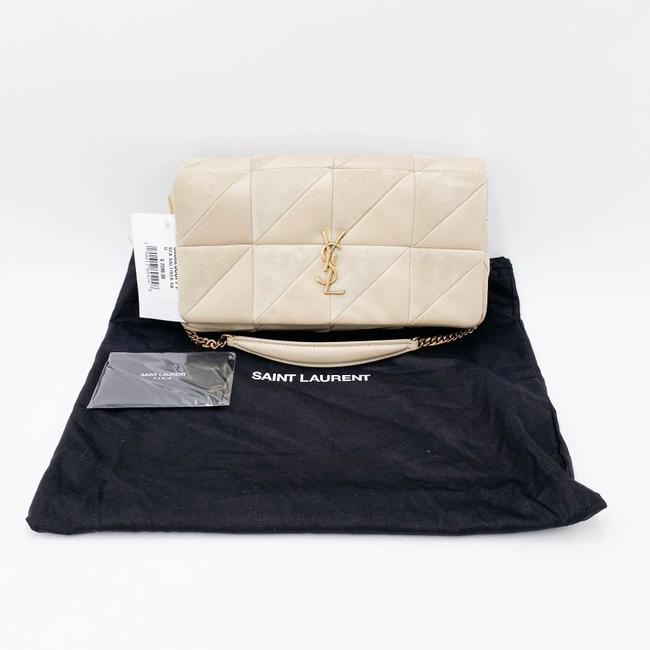 Saint Laurent Jamie Suede Patchwork Monogram Medium Baguette Sea Salt Beige Lambskin Leather Shoulder Bag
