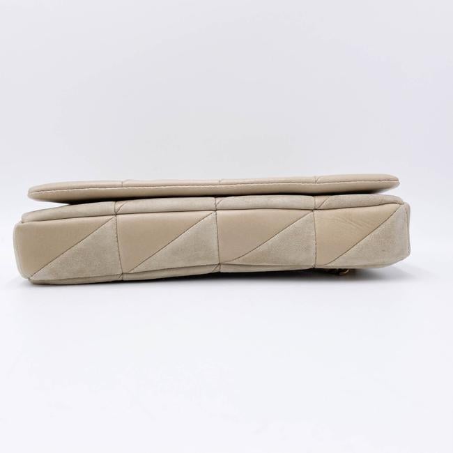 Saint Laurent Jamie Suede Patchwork Monogram Medium Baguette Sea Salt Beige Lambskin Leather Shoulder Bag
