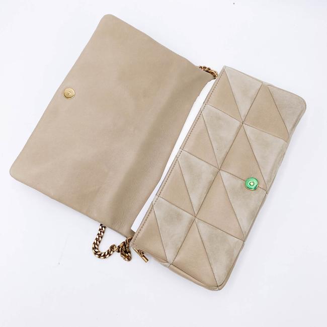 Saint Laurent Jamie Suede Patchwork Monogram Medium Baguette Sea Salt Beige Lambskin Leather Shoulder Bag