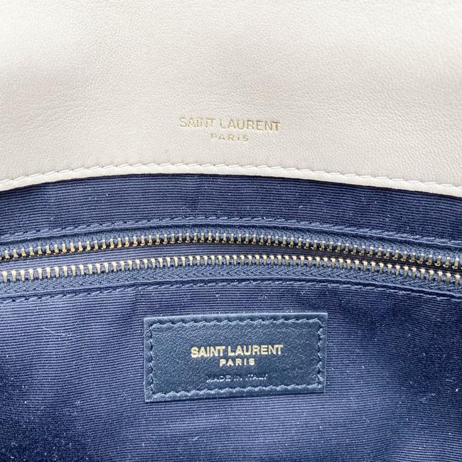 Saint Laurent Jamie Suede Patchwork Monogram Medium Baguette Sea Salt Beige Lambskin Leather Shoulder Bag
