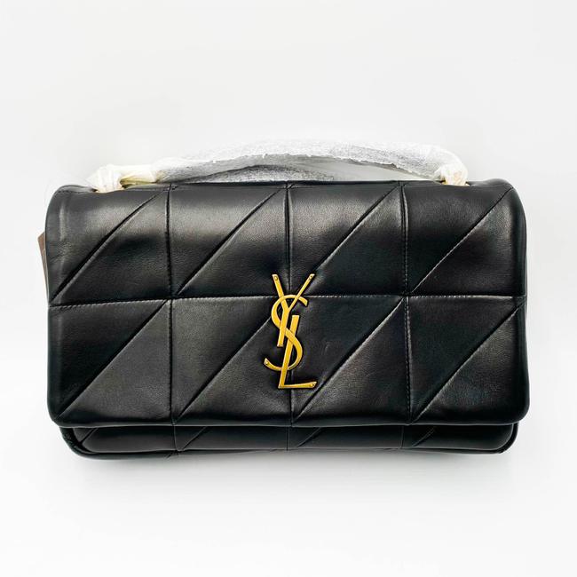 Saint Laurent Jamie Medium Diamond-quilted Chain - Bronze Hardware Black Lambskin Leather Shoulder Bag