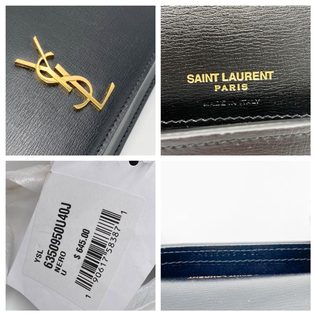 Saint Laurent Kate Ysl Monogram Phone Holder with Strap In Smooth Black Leather Cross Body Bag