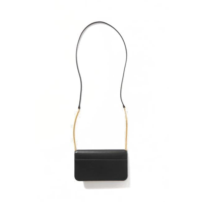 Saint Laurent Kate Ysl Monogram Phone Holder with Strap In Smooth Black Leather Cross Body Bag