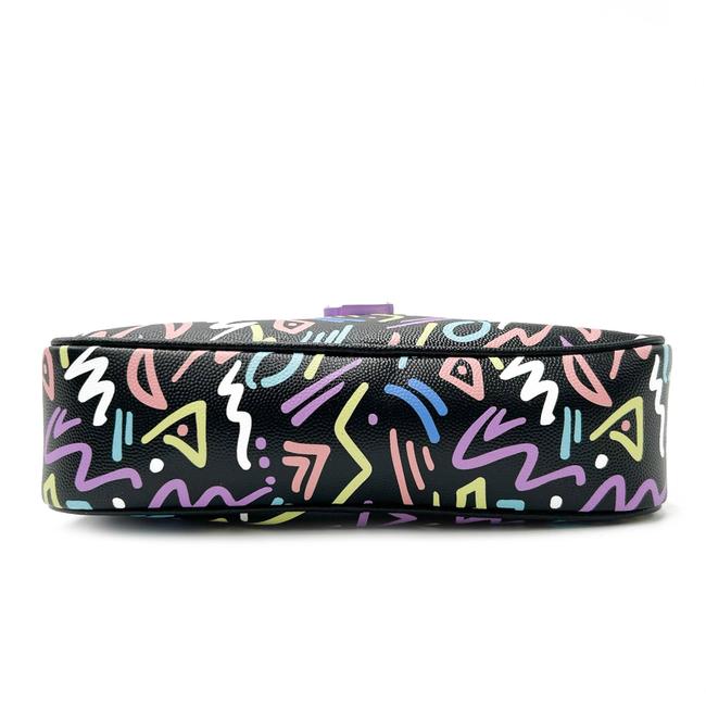 Saint Laurent Lou Camera Graffiti Grain De Poudre Medium Monogram Multicolor Graphic Print Black Leather Cross Body Bag