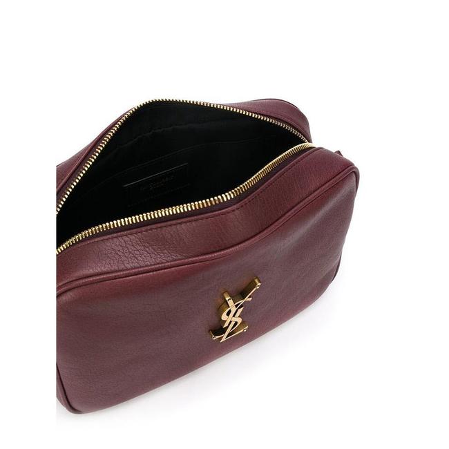 Saint Laurent Lou Camera Medium Smooth Monogram Burgundy Red Leather Cross Body Bag