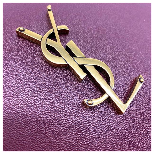 Saint Laurent Lou Camera Medium Smooth Monogram Burgundy Red Leather Cross Body Bag
