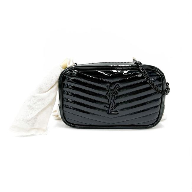 Saint Laurent Lou Mini Black Leather Cross Body Bag