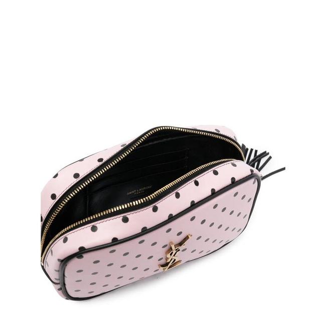 Saint Laurent Lou Mini Polka Dot 612563 2q81w 5860 Pink & Black Leather Cross Body Bag