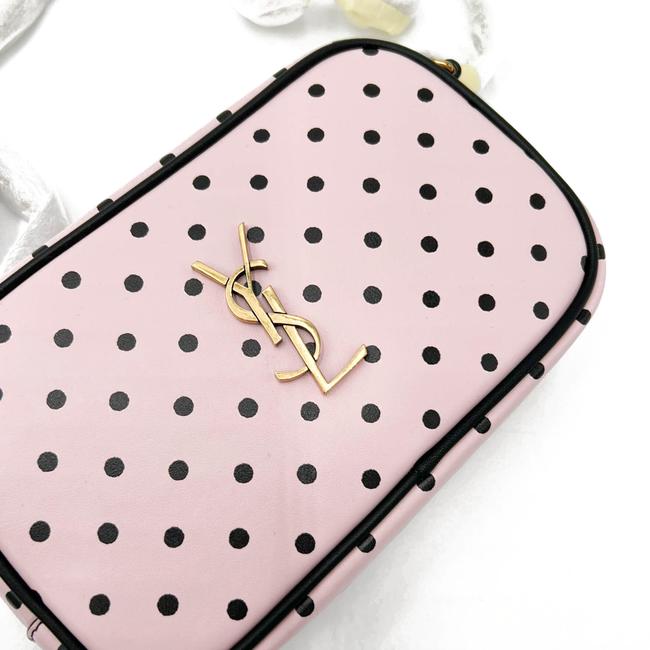 Saint Laurent Lou Mini Polka Dot 612563 2q81w 5860 Pink & Black Leather Cross Body Bag