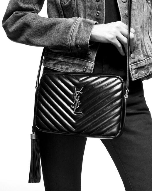 Saint Laurent Lou Monogram Camera Medium Quilted Black Leather Shoulder Bag