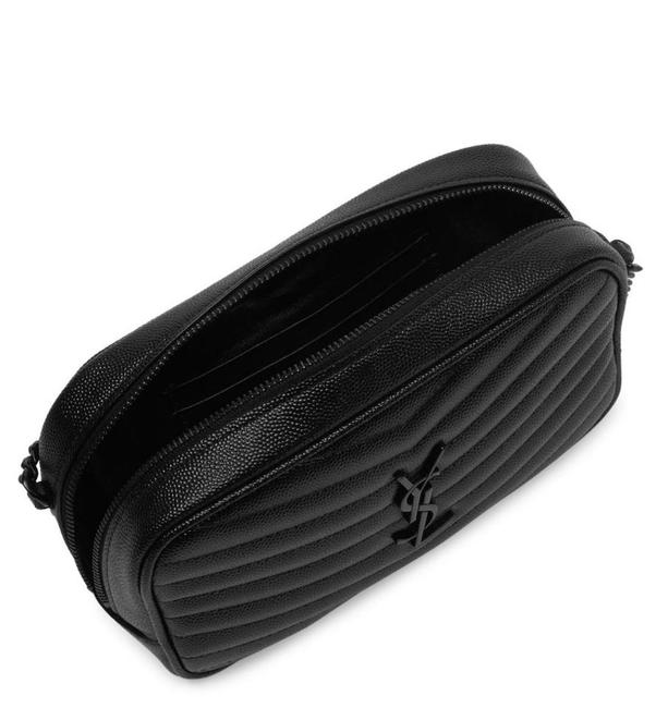 Saint Laurent Lou Monogram Camera Mini Black Leather Cross Body Bag