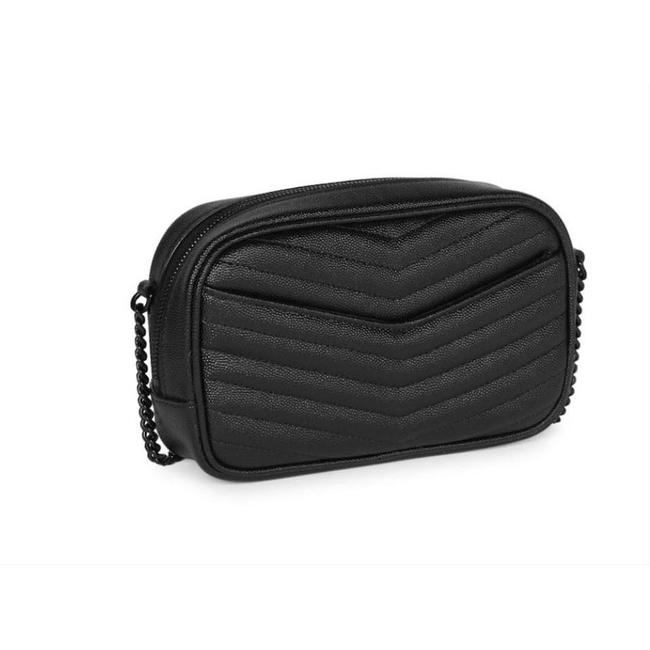Saint Laurent Lou Monogram Camera Mini Black Leather Cross Body Bag