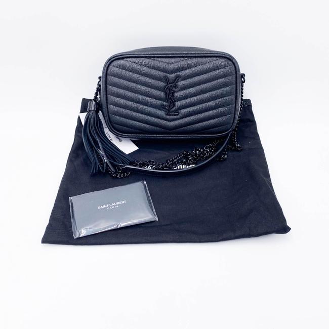 Saint Laurent Lou Monogram Camera Mini Black Leather Cross Body Bag