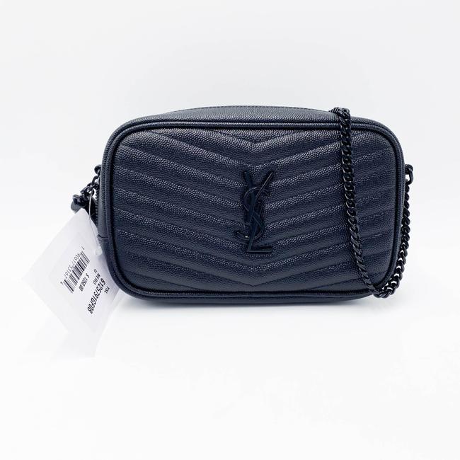 Saint Laurent Lou Monogram Camera Mini Black Leather Cross Body Bag
