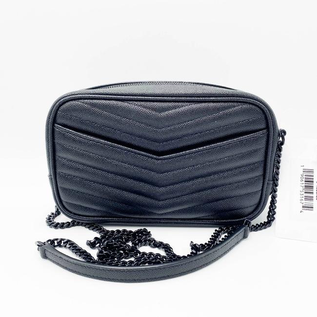 Saint Laurent Lou Monogram Camera Mini Black Leather Cross Body Bag