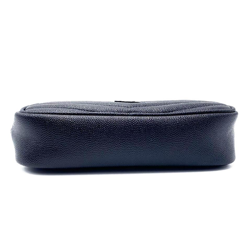Saint Laurent Lou Monogram Camera Mini Black Leather Cross Body Bag
