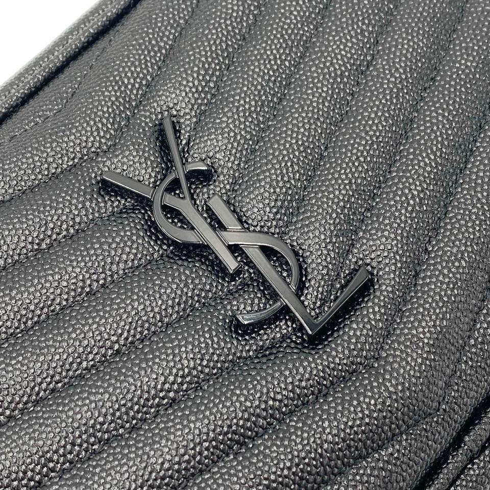 Saint Laurent Lou Monogram Camera Mini Black Leather Cross Body Bag