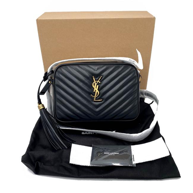 Saint Laurent Lou Monogram Quilted Camera Gold Ghw 2021 Black Leather Cross Body Bag