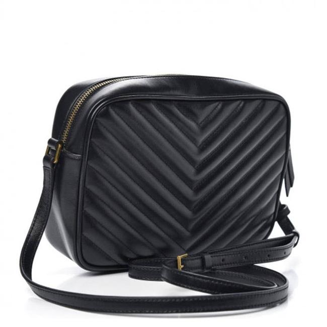 Saint Laurent Lou Monogram Quilted Camera Gold Ghw 2021 Black Leather Cross Body Bag