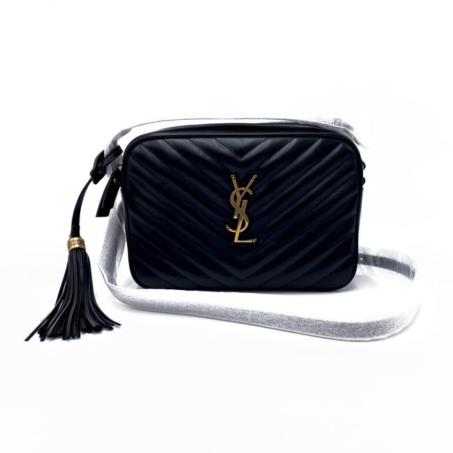 Saint Laurent Lou Monogram Quilted Camera Gold Ghw 2021 Black Leather Cross Body Bag