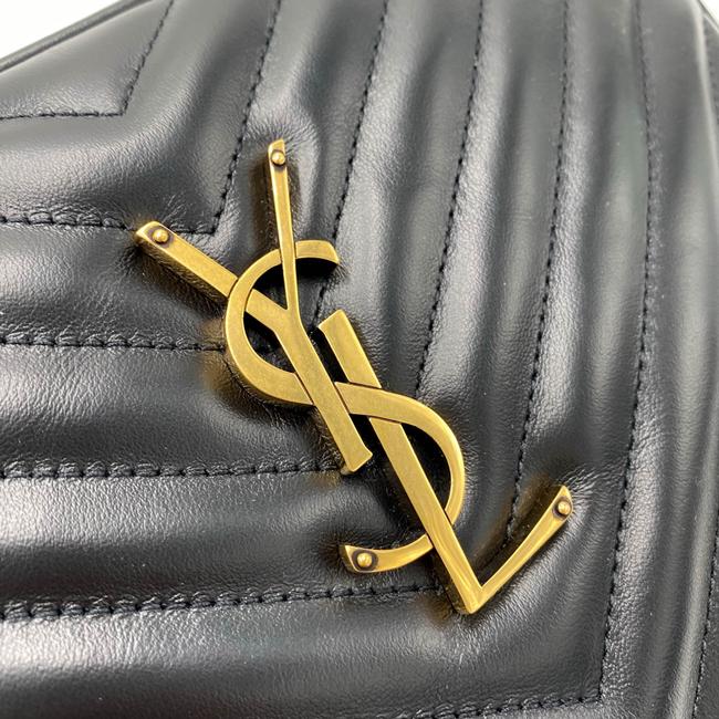 Saint Laurent Lou Monogram Quilted Camera Gold Ghw 2021 Black Leather Cross Body Bag