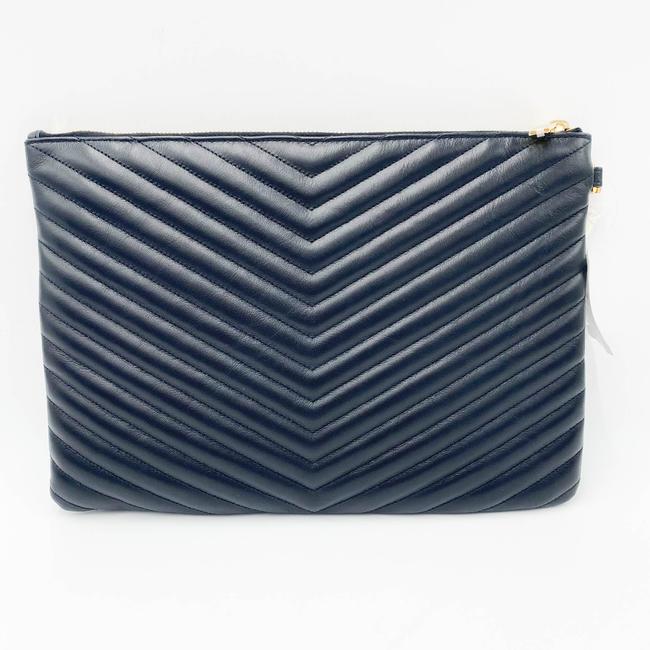 Saint Laurent Lou Monogram Ysl Quilted Pouch Black Leather Wristlet