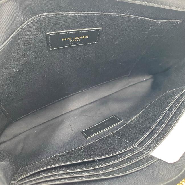 Saint Laurent Lou Monogram Ysl Quilted Pouch Black Leather Wristlet