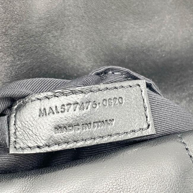 Saint Laurent Lou Small Puffer Lambskin Flap-top Hardware Bhw Black Leather Shoulder Bag