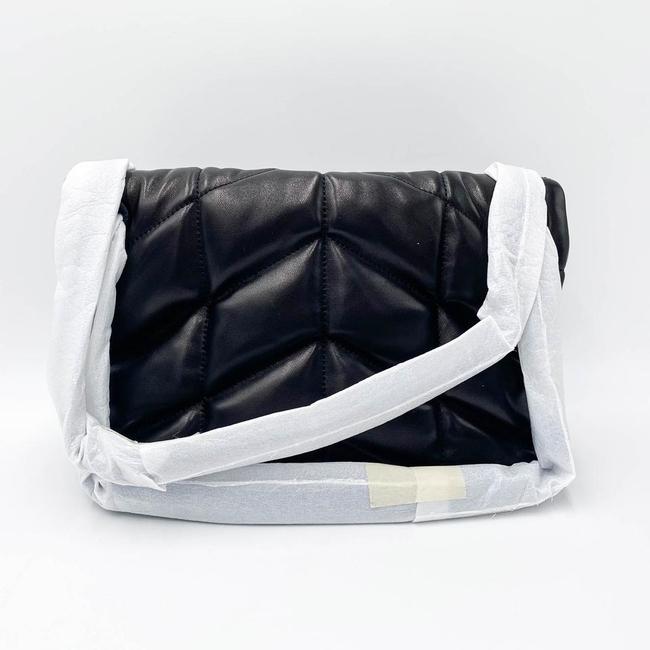 Saint Laurent Lou Small Puffer Lambskin Flap-top Hardware Bhw Black Leather Shoulder Bag