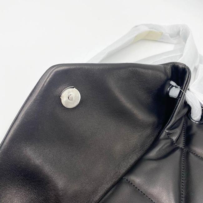 Saint Laurent Lou Small Puffer Lambskin Flap-top Hardware Bhw Black Leather Shoulder Bag
