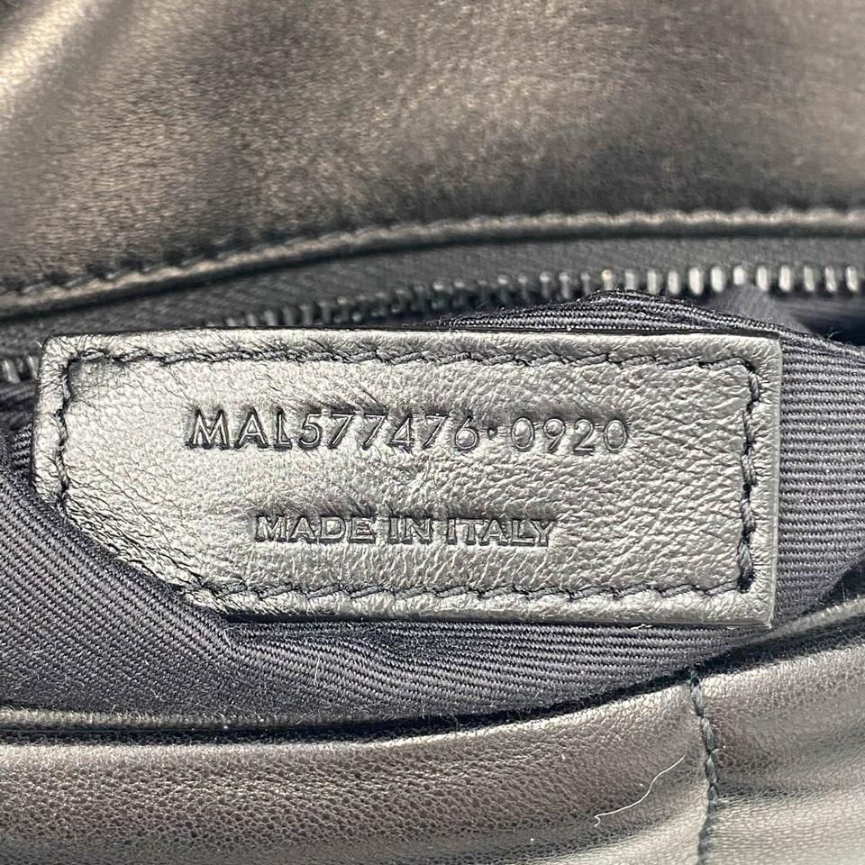 Saint Laurent Lou Small Puffer Lambskin Flap-top Hardware Bhw Black Leather Shoulder Bag