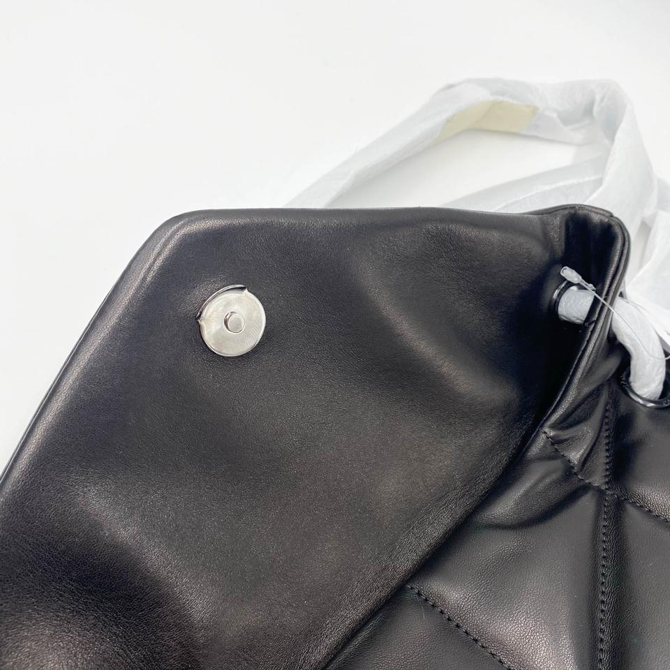 Saint Laurent Lou Small Puffer Lambskin Flap-top Hardware Bhw Black Leather Shoulder Bag