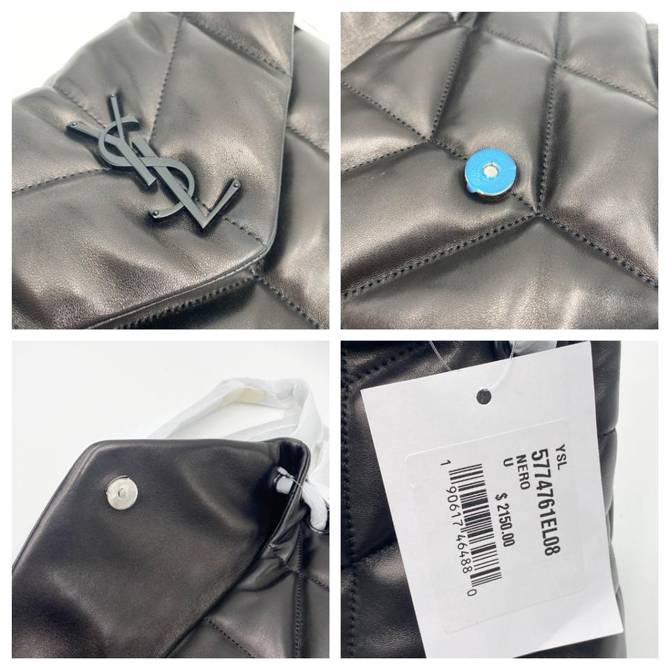 Saint Laurent Lou Small Puffer Lambskin Flap-top Hardware Bhw Black Leather Shoulder Bag