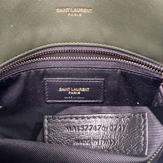 Saint Laurent Lou Small Quilted Puffer 2021 Green Velvet Shoulder Bag